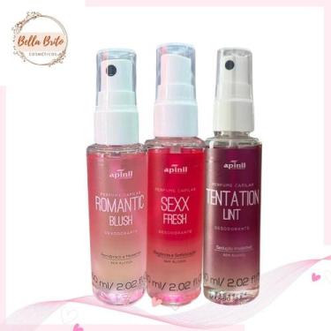 Imagem de Kit c/3 perfume de cabelo feminino essencia 60ml - APINIL
