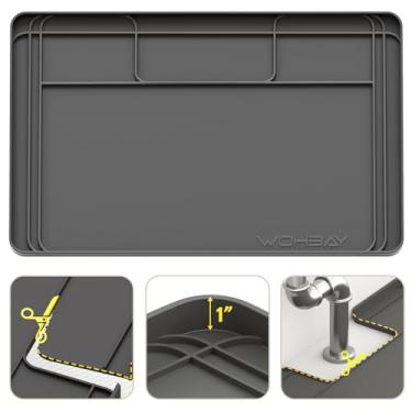 Imagem de Under Sink Mats, Waterproof, 34" X 22" Or Smaller Cut to Fit Under Sink Drip Tray for Kitchen Bathroom Cabinets, Silicone Liner Hold Up to 3.3 Gallons Liquid - Grey