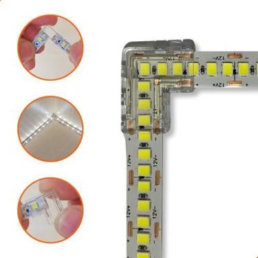 Imagem de Kit 5 Conector L Emenda Para Fita Led 10mm 240 E 120 Leds - VLED