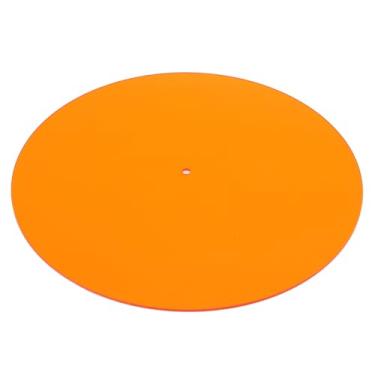 Imagem de Tapete giratório de acrílico melhora a qualidade do som para toca-discos vintage, disco de 30,5 cm (laranja transparente)