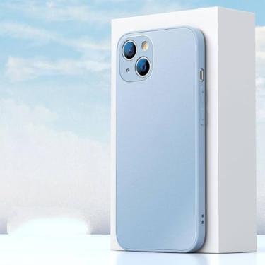 Imagem de Capa de silicone líquido de vidro temperado fosco para iPhone 13 12 Mini 11 Pro XS Max XR X 7 8 Plus SE3 Capa traseira dura verde, cinza azul, para iPhone 11Pro Max