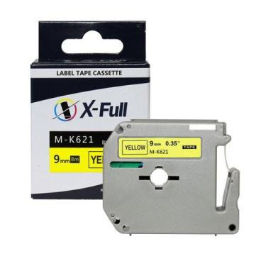 Imagem de Fita para rotulador M-k621 M621 - 9mmX8m Preto/Amarelo Compativel - XF