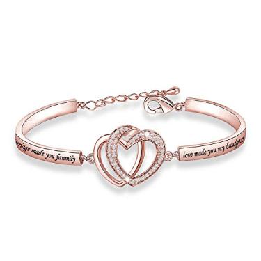 Imagem de WUSUANED Nova pulseira Dauhter in Law Marriage Made You Family Love Made You My Daughter Pulseira de casamento Dauhter in Law Presente, 1.97 inches, Cobre, nogem