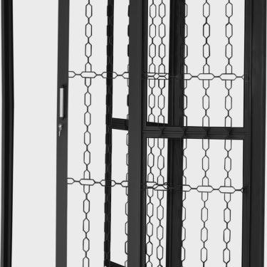 Imagem de Porta de Correr de Aço 215x160cm Pantografica Grade Elo Ideal Crv Esquadrias Preto