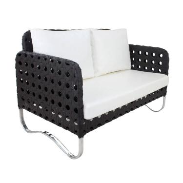 Imagem de Jogo de Poltronas e Namoradeira Dinamarca em Alumínio com Almofadas para Jardim, Área e Piscina Trama Original