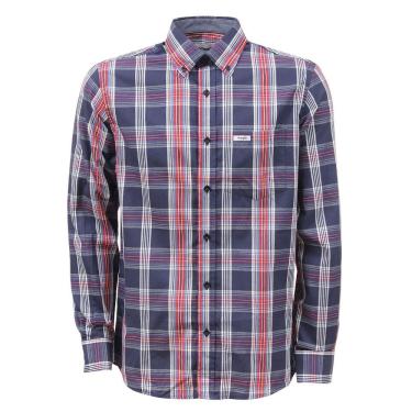 Imagem de Camisa Masculina Xadrez Azul Manga Longa Wrangler 37787