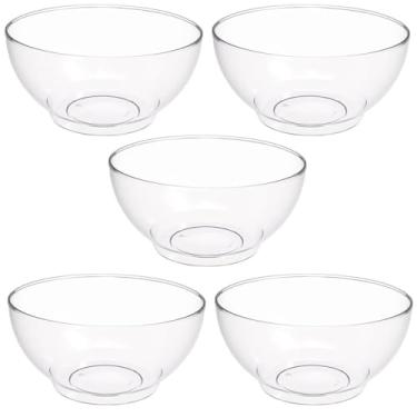 Imagem de Conjunto 5 Tigelas Plásticas Redondas 3,1L para Salada Sobremesa Restaurante Buffet