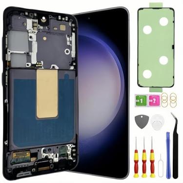 Imagem de Tela de substituição TFT Galaxy S23 5G para Samsung Galaxy S23 LCD tela sensível ao toque digitalizador pantalla com moldura sem impressão digital Toolkits SM-S911U S911B Preto