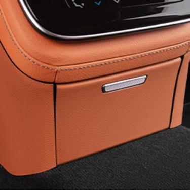 Imagem de MbenRundy Capa de saída de ar condicionado traseira de couro de carro guarnição anti-arranhões para Mercedes-Benz S Class W223 2021-2025 S450 S500 S560 S580 S63 AMG S580e Acessórios interiores (marrom