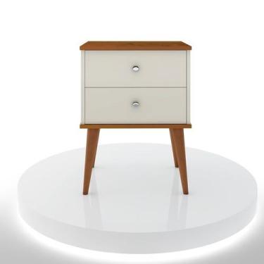 Imagem de Mesa Cabeceira Quarto 2 gavetas Decoração Moderna Lateral Cama Organiz