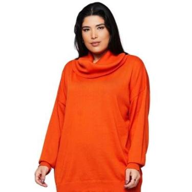 Imagem de Blusa de tricot Feminina Plus size manga longa gola boba M2-416B Cor:;Tamanho:P-Feminino