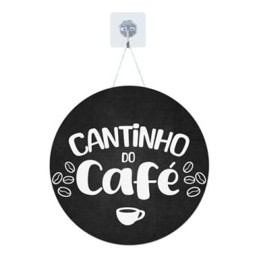Imagem de Placa Enfeite Porta Cozinha Decorativa MDF Adesivado Cantinho do Café Coffee 25cm (GP-CAF0002)