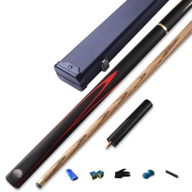 Imagem de CQBXRD Tacos e bastões de piscina divididos em 3/4 para adultos, bastão de taco de bilhar de cera branca norte de 145 cm com cabeça de 10,2 mm e cabo de madeira maciça