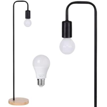 Imagem de Gimpo, Luminária Piso Coluna 163cm Pedestal Chão Metal KJTD-722-PRETO + Lâmpada LED 9W Bivolt