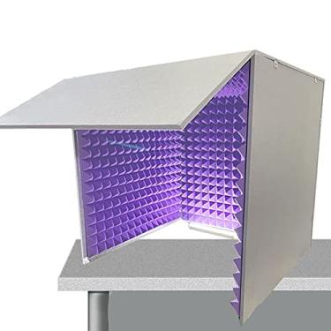 Imagem de Cabine vocal portátil, cabine de isolamento, cabine de som, capa à prova de som de mesa, equipamento de estúdio de gravação de som autofabricado, escudo absorvente de isolamento de microfone, para