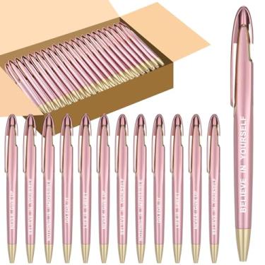 Imagem de Lincia 100 canetas esferográficas, citações a granel, presentes de inspiração a granel, canetas retráteis de ponta média com tinta preta, presentes de agradecimento para formatura, dia das enfermeiras