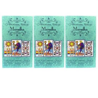 Imagem de Kit 3 Baralhos O Tarot de Marselha 78 Cartas Plastificadas - Lua Místi