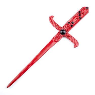 Imagem de Athame Metal Vermelho 19 cm Pedras Preta - Lua Mística - 100% Original