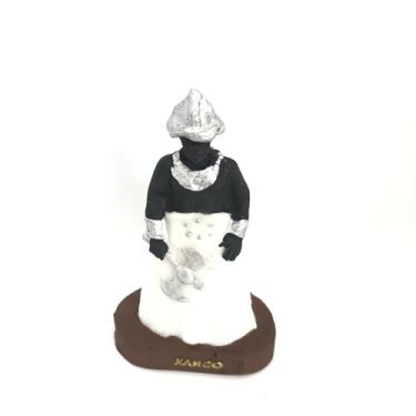 Imagem de Escultura Xango  Ayra branca 10 cm resina - Lua Mística - 100% Origina