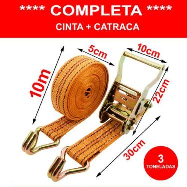 Imagem de Cinta Catraca Carga 3 Toneladas 50mm 10 Metros Amarração - RATCHET