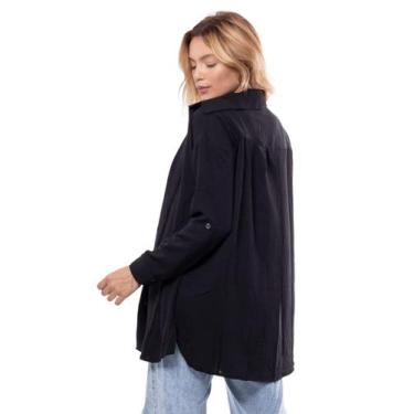 Imagem de Camisa Social Feminina de Botão Manga Longa Estilo Alfaiataria para Tr