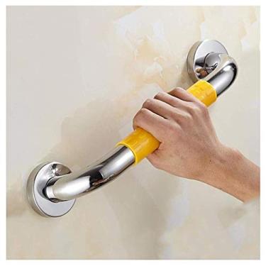 Imagem de DCYEQRQ Alças de chuveiro, corrimãos barra de apoio para banheiro banheira - corrimão de metal antiderrapante, tubo externo de nylon, suporte de toalha de vaso sanitário para mulheres grávidas, branco