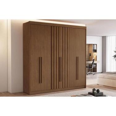 Imagem de Guarda Roupa 6 Portas (2 Ripadas) e 6 Gavetas Portugal Cacau - Conquis