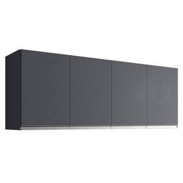 Imagem de Armário Aéreo 160cm 4 Portas Andréia Cinza - Ajl Móveis