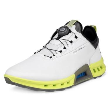 Imagem de ECCO Sapato de golfe feminino Biom C4 Boa Gore-tex impermeável, Branco/Amarelo, 5-5.5