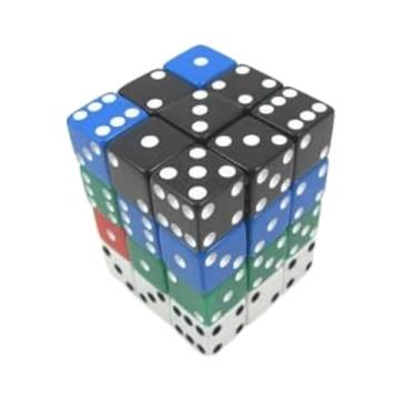 Imagem de Assorted Opaque Squared Corner Dice 12mm (1/2in) Six Sided (d6) Pack of 36 Dice Koplow Games