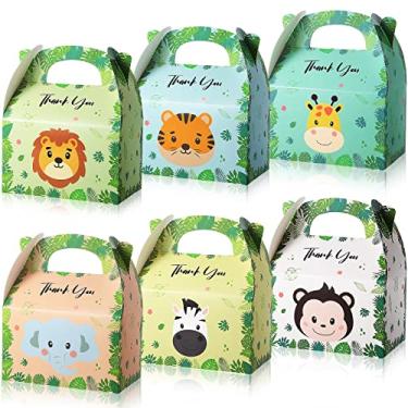 Imagem de Marspark 12 Pcs Zoo Party Box Safari Party Favor for Kids Baby Jungle Animal Party Bags Treat Boxes Goodie Bags Safari Themed Birthday Party Supplies Decorations (12 Pcs), (Marspark-Safari-12)