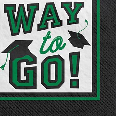 Imagem de "Way To Go!" Green Beverage Napkins (Pack of 40) - 5" x 5" - Eco-Friendly Paper - Perfect for Parties, Events & Celebrations