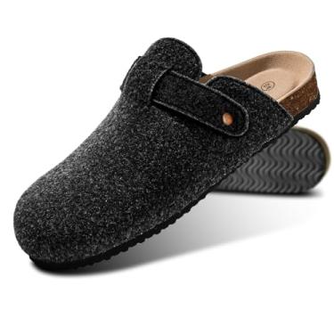 Imagem de KEMISANT Tamancos femininos, sandálias confortáveis para trabalho de enfermeira unissex para homens e mulheres com almofada de cortiça (preto-39 feminino/7 masculino), Black3474, 38/39 BR