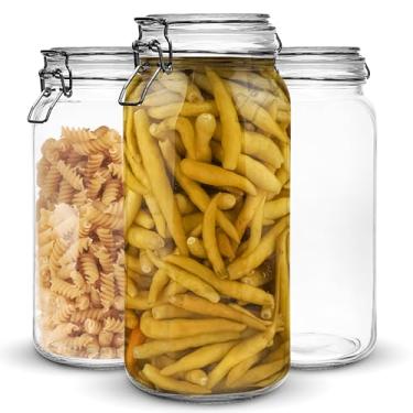 Imagem de Conjunto de 3 potes de vidro com tampa hermética 200 ml com grampos de aço inoxidável