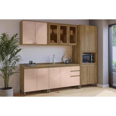 Imagem de Kit Cozinha Modulada 7 Peças Curve (2Aéreos+2Balcões+1Paneleiro+2Complementos) C10P12 N...