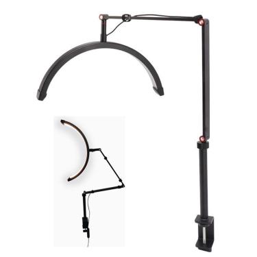 Imagem de Luminaria Arco Meia Lua 3 Tons Led Estetica Spa Suporte Celular Mesa Salao De Beleza Limpeza De Pele