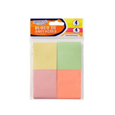 Imagem de Bloco Auto Adesivo Para Anotações Tons Pastel 38x51mm Brw