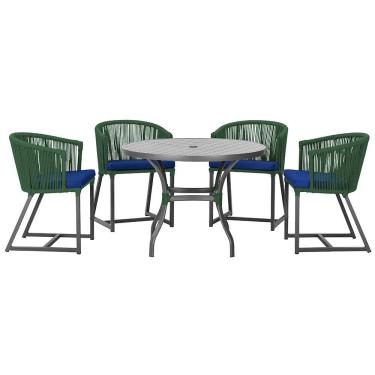 Imagem de Mesa Com 4 Cadeiras E Noronha Estofado 10 Trama Original Verde