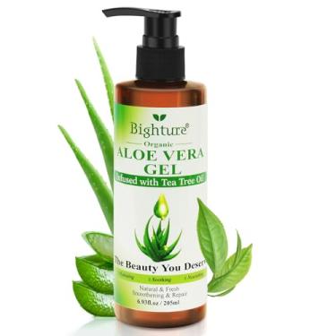 Imagem de BIGHTURE Gel De Aloe Vera Orgânico Com Óleo Melaleuca Para Rosto E Corpo, Pele Ideal Recém-Aparada, Couro Cabeludo, Hidratação Capilar, Hidratante Calmante, Cuidado Pós-Sol Suavizante, 6,93 Oz