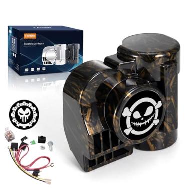 Imagem de FARBIN Buzina De Ar Para Caminhão, Motocicleta, 12V, Trem, Picape, Alta 150 Db, Compacta Caracol, Moto, Rv, Suv (Dourada)