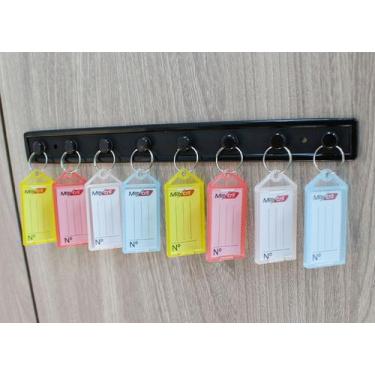 Imagem de Chaveiro Plástico Organizador De Chaves Com Etiqueta Pautada Embalagem