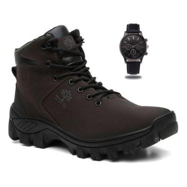 Imagem de Bota Adventure Masculino Coturno Relogio De Pulso Combinação Perfeita 