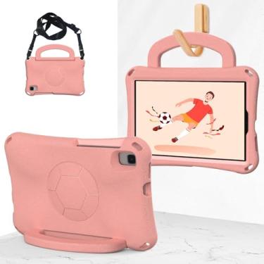 Imagem de Compatível com Samsung Galaxy Tab A9 8,7 polegadas modelo 2023 (SM-X110/SM-X115) Capa para tablet leve à prova de choque para crianças com alça e suporte(Light pink)