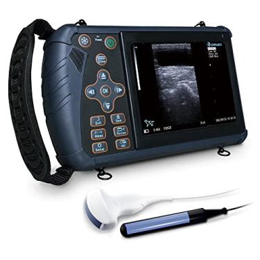 Imagem de DAWEI Scanner de ultrassom portátil veterinário para gravidez com sonda linear retal de 7,5 MHz para enxadas, bovinos, vacas, cabras, porcos