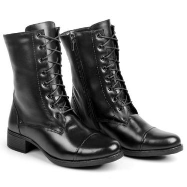 Imagem de Bota Casual Feminina Em Couro, Preta - Bigioni, Preto 1004, 38