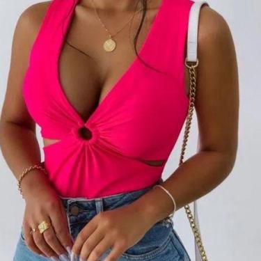 Imagem de Body feminino argola na frente decote na lateral - Filó Modas