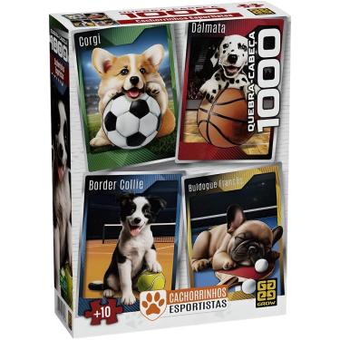 Imagem de Quebra Cabeça Cachorrinhos Esportistas 1000 Peças Grow