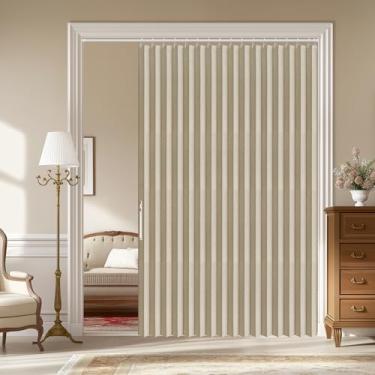Imagem de Cortina de porta dobrável AJAZZ 100% blackout porta sanfonada porta armário invisível aplicável quarto sala de estar porta (amarelo creme 182.9 cm L x 198.1 cm C 1 painel