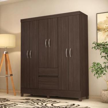 Imagem de Conjunto Guarda Roupa 6 Portas e Sapateira Avila Cafe Touch - CASA H