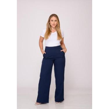 Imagem de Calça Social Feminina 7939 Azul Marinho F075 - macaw, Azul marinho, G